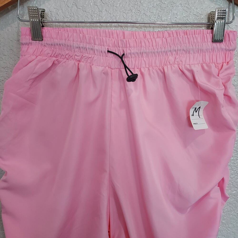 NEW Hot & Delicious Bubble Gum Pink Nylon Pull-On Jogger Pants Size M - Picture 4 of 13